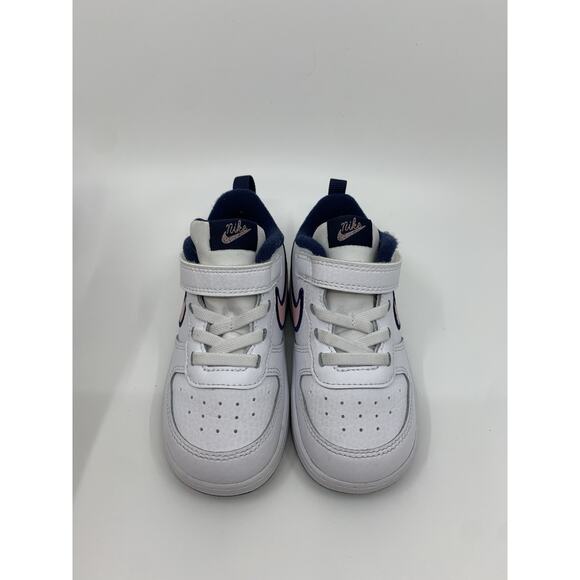 Nike Court Borough Low 2 White/Pink Glaze - Midnight Navy Toddler 6C - Picture 15 of 15